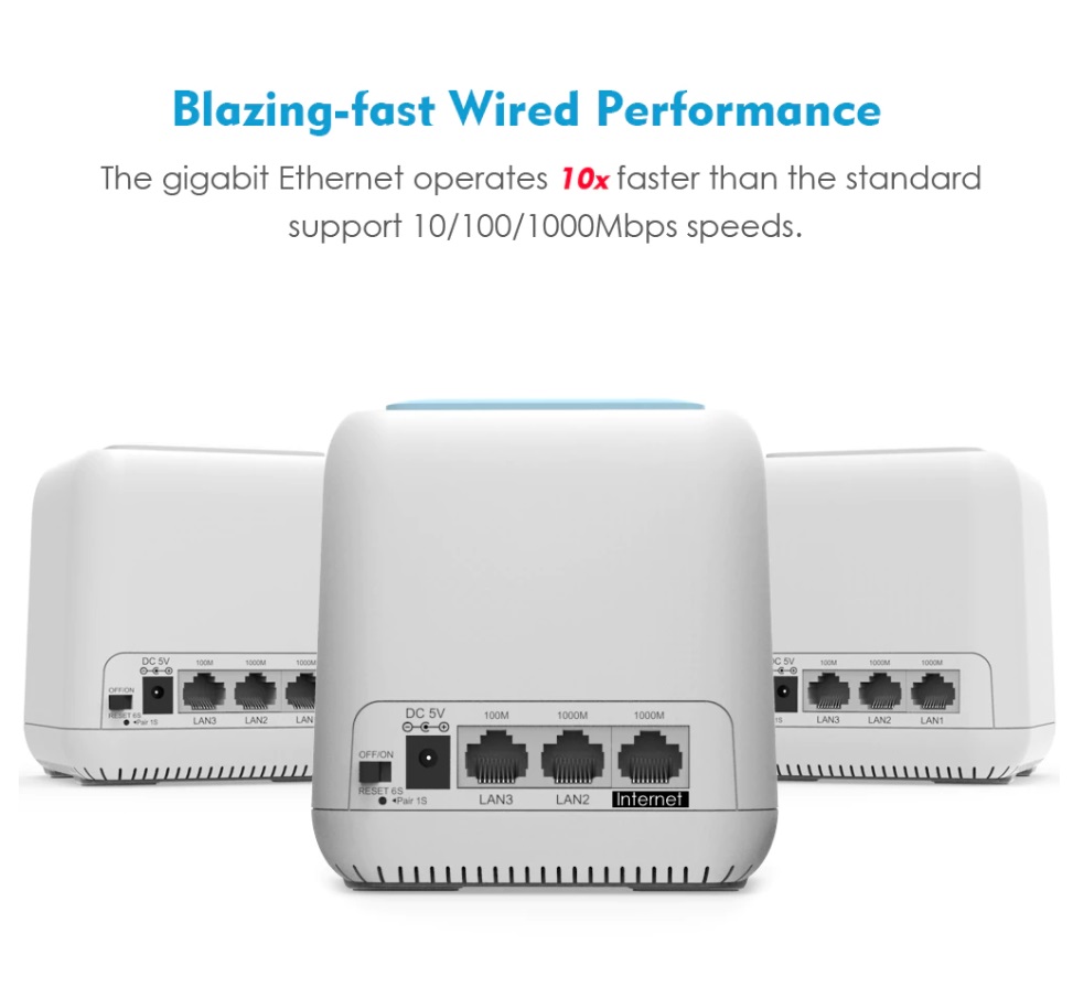 Wavlink AC1200Mbps Mesh Router Whole Home Wi-Fi Smart Mesh System Gigabit speed