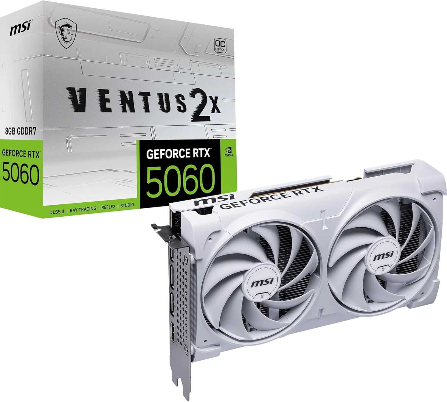 MSI GeForce RTX 5060 8G Ventus 2X OC White Graphics Card 